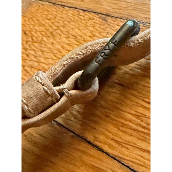 FRYE 'Melissa' Distressed Tan Leather Shoulder Bag w/Crossbody Strap - Picture 7 of 16